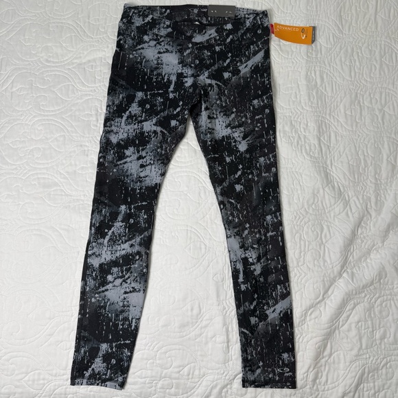 Champion Advanced Duo Dry Max Sporty Leggings Black Gray Marble Womens Large NWT - Picture 1 of 9
